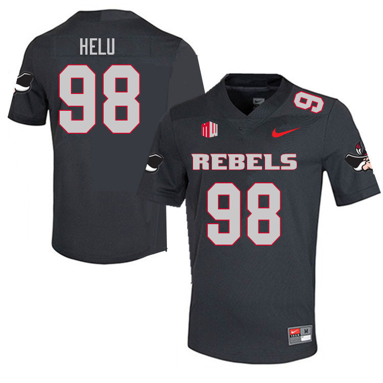 Men #98 Jameson Helu UNLV Rebels College Football Jerseys Sale-Charcoal - Click Image to Close